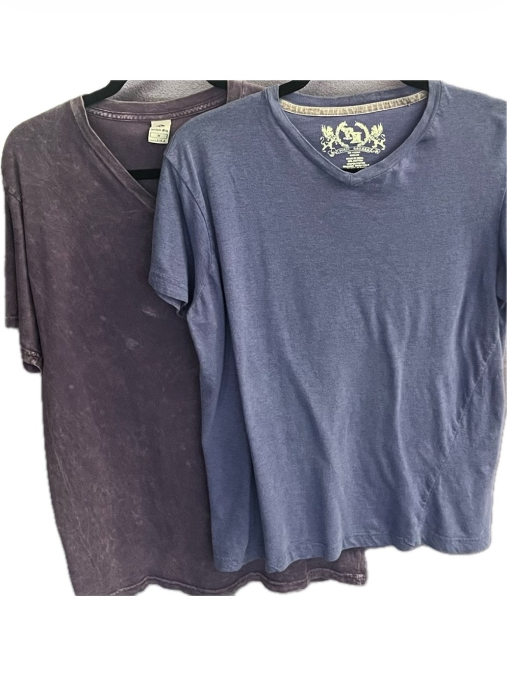 Set Men’s Purple blue basic classic shirt short sleeve classic tee gym workout